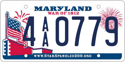 MD license plate 4AA0779