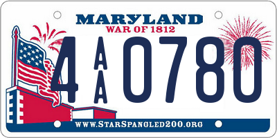 MD license plate 4AA0780
