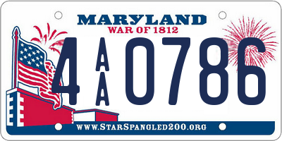 MD license plate 4AA0786