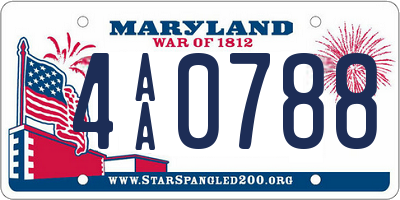 MD license plate 4AA0788