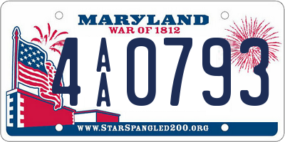 MD license plate 4AA0793