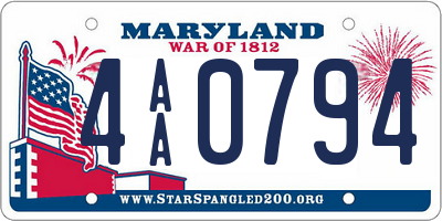 MD license plate 4AA0794