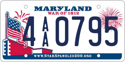 MD license plate 4AA0795