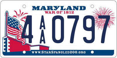 MD license plate 4AA0797