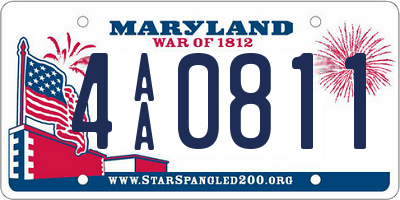 MD license plate 4AA0811