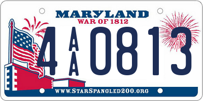 MD license plate 4AA0813