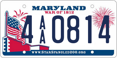 MD license plate 4AA0814