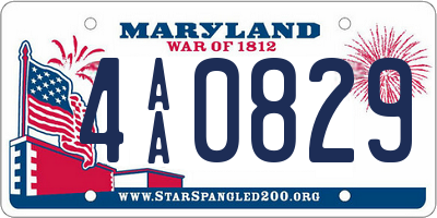 MD license plate 4AA0829