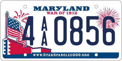 MD license plate 4AA0856