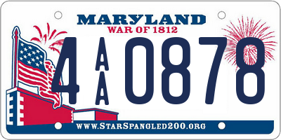 MD license plate 4AA0878