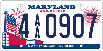 MD license plate 4AA0907