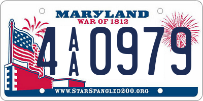 MD license plate 4AA0979