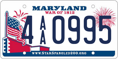 MD license plate 4AA0995