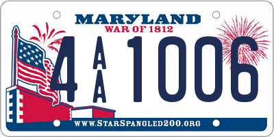 MD license plate 4AA1006