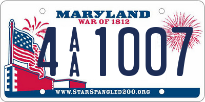 MD license plate 4AA1007