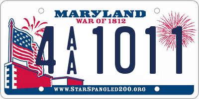 MD license plate 4AA1011