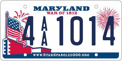MD license plate 4AA1014