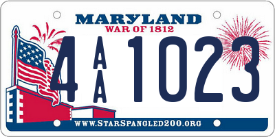 MD license plate 4AA1023