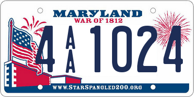 MD license plate 4AA1024