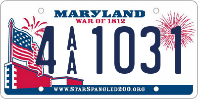 MD license plate 4AA1031