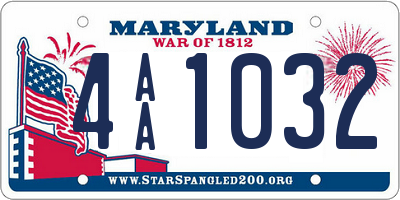 MD license plate 4AA1032