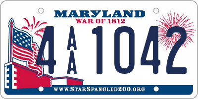 MD license plate 4AA1042