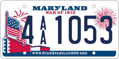 MD license plate 4AA1053
