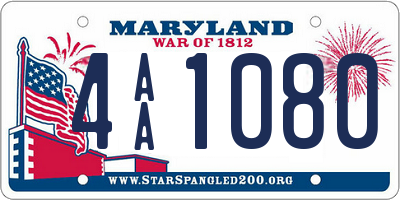 MD license plate 4AA1080
