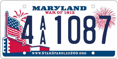 MD license plate 4AA1087