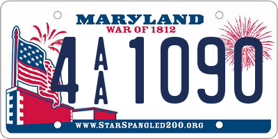 MD license plate 4AA1090