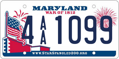 MD license plate 4AA1099