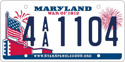 MD license plate 4AA1104
