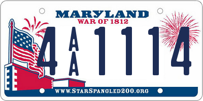 MD license plate 4AA1114