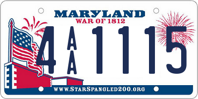 MD license plate 4AA1115