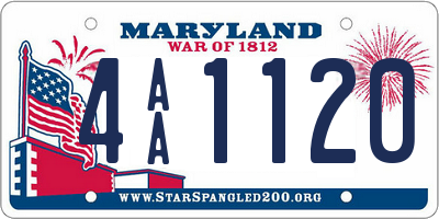 MD license plate 4AA1120