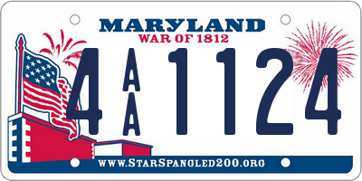 MD license plate 4AA1124