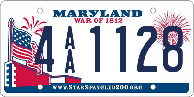 MD license plate 4AA1128