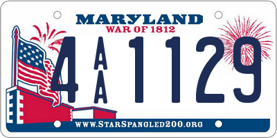 MD license plate 4AA1129