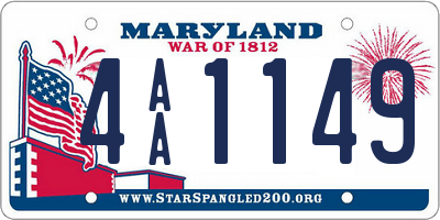 MD license plate 4AA1149