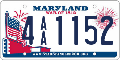 MD license plate 4AA1152