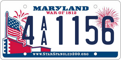 MD license plate 4AA1156