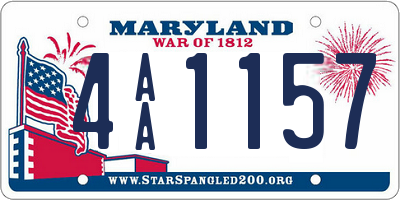 MD license plate 4AA1157