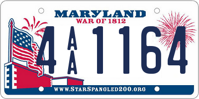 MD license plate 4AA1164