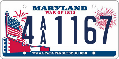 MD license plate 4AA1167