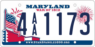MD license plate 4AA1173