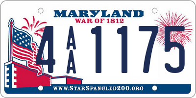 MD license plate 4AA1175