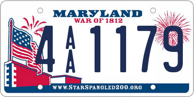 MD license plate 4AA1179