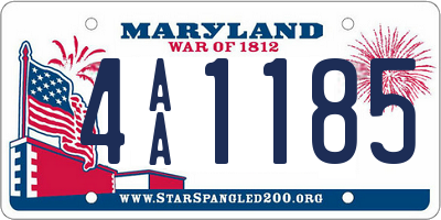 MD license plate 4AA1185