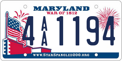 MD license plate 4AA1194