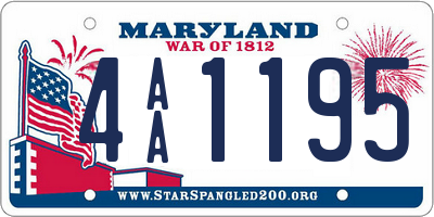 MD license plate 4AA1195